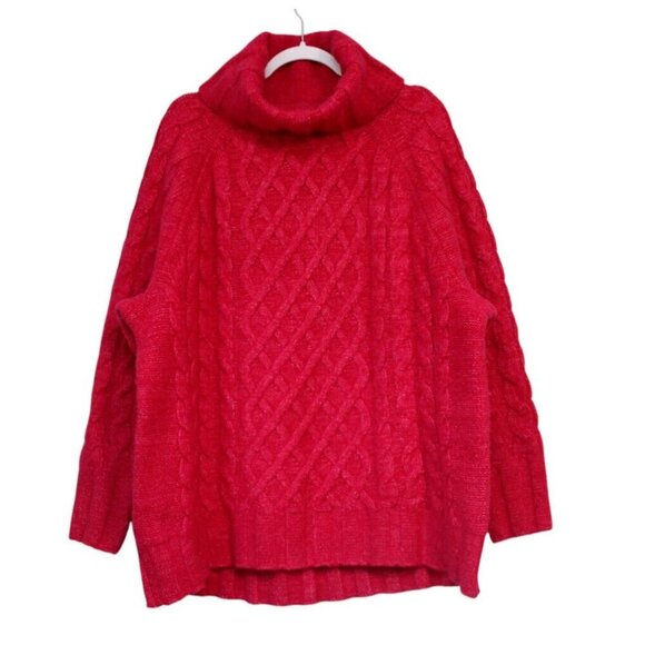 Banana Republic Sweater Size Large Oversized Chunky Cable Knit Wool Yak Hair - Picture 1 of 15